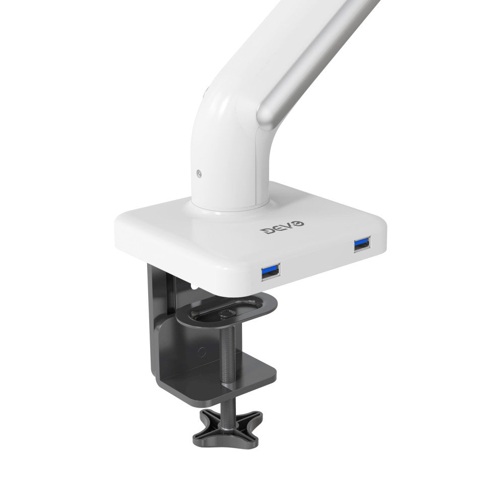 Devo Gaming Monitor Arm - 1 Monitor v2 - White/Silver