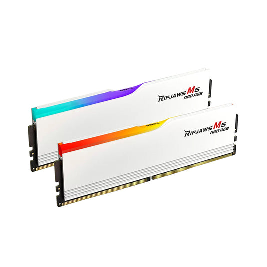 G Skill Ripjaws M5 Neo RGB 64GB (2x32GB) Memory Kit (RAM), DDR5-6000 CL36-36-36-96 1.35V, Intel XMP,AMD EXPO, White