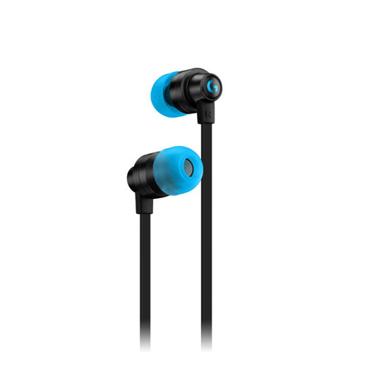 Logitech G333 In Ear Gaming Earphone, 2 Dynamic Drivers 5.8mm + 9.2mm, In-Line 4mm ECM Mic, 3.5mm Audio Jack, USB-C Adapter Included, Black&Blue