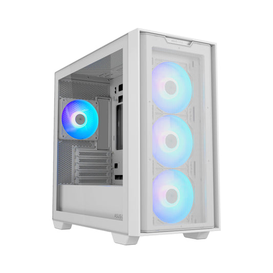 Asus A21 Plus Micro ATX ARGB PC Case - White.