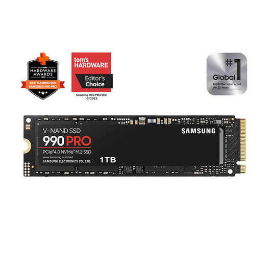 SAMSUNG 990 PRO SSD 1TB PCIe 4.0 M.2 2280 Internal Solid State Hard Drive, Seq. Read Speeds Up to 7,450 MB/s for High End Computing, Gaming, and Heavy Duty Workstations