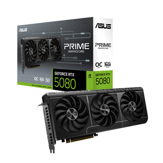 Asus PRIME GeForce RTX 5080 16GB GDDR7 OC Edition PRIME-RTX5080-O16G PCI-Express 5.0 DLSS 4.0 Video Card