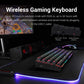 Redragon DEIMOS K599 - TKL 2.4G+Wired RGB Mechanical Red Switch Keyboard