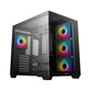 DeepCool CG530 4F Panoramic ATX Mid-Tower Case 4x Pre Installed Fans Dual Chamber, Support Back Connectors & Up to 2x 360mm +280mm Radiators, Front 2x USB3.0 , Black