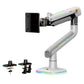 NB ERGONOMIC F5 Gaming Monitor Arm for 32–60 Inch Screens, Heavy Duty 20kg Monitor Stand, VESA 75x75/100x100, RGB Gaming Light, Full Motion Adjustable Arm, Premium Aluminum, White