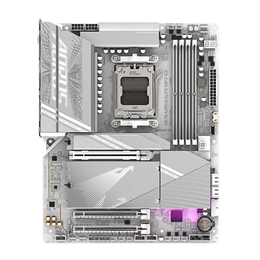 GIGABYTE X870 AORUS Elite WIFI7 ICE AMD AM5 LGA 1718 Motherboard, ATX, DDR5, 4X M.2, PCIe 5.0, USB4, WIFI7, 2.5GbE LAN, EZ-Latch