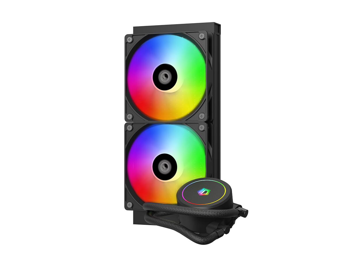 ID-COOLING FX240 INF 240mm Liquid CPU Cooler, AIO Cooler with ARGB Infinity Mirror Effect, 2x120mm Daisy-Chained Fans Low-Noise Operating 27.2dB(A) Max., Intel LGA1851/1700/1200/115X & AMD AM5/AM4