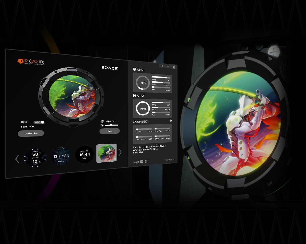 ID Cooling Space SL240 XE LCD AIO (BLACK)