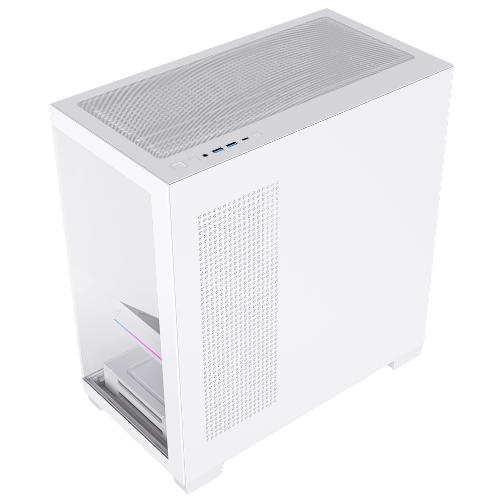 Acegeek Case Nebula Pro ATX Case White with RGB 5 fans -White