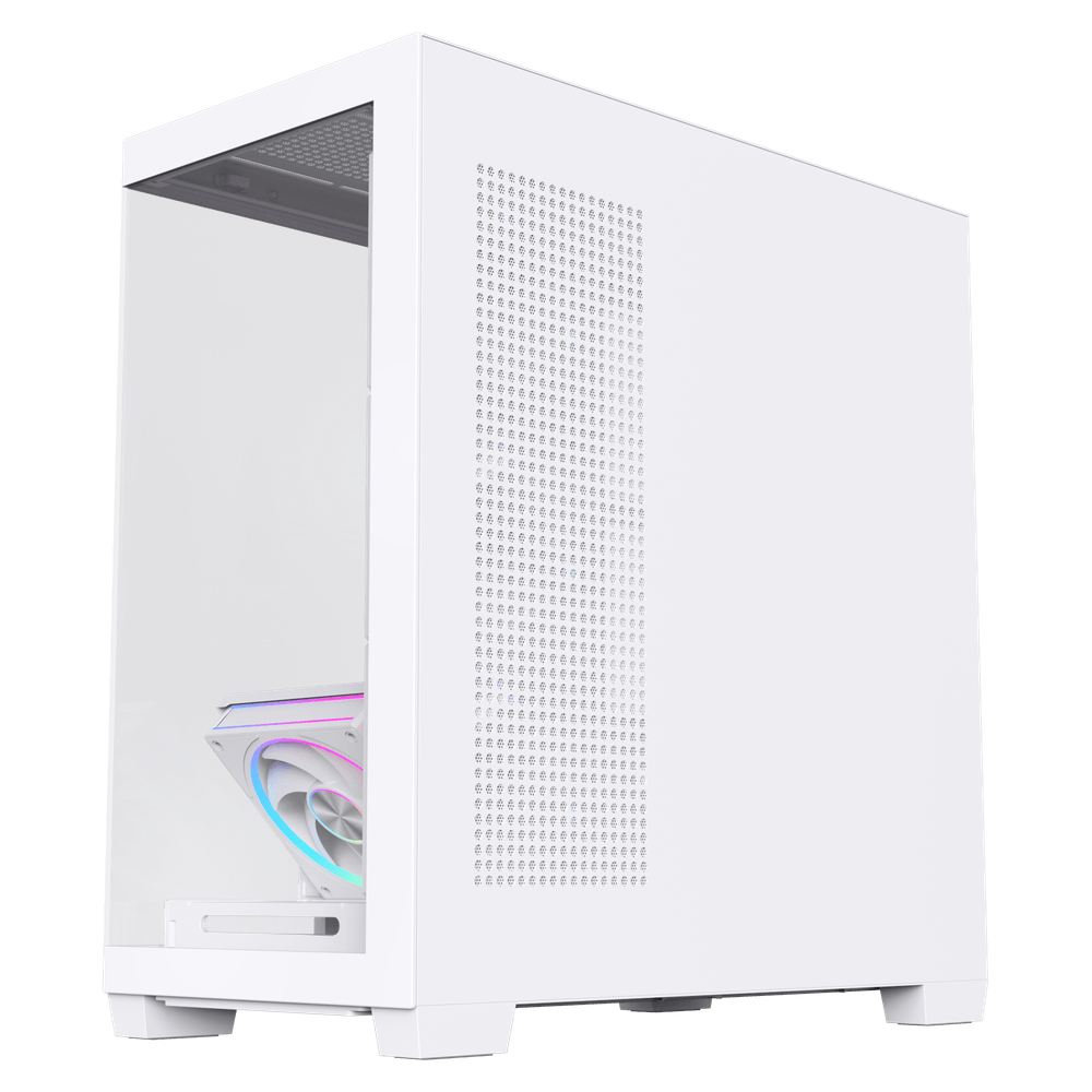 Acegeek Case Nebula Pro ATX Case White with RGB 5 fans -White