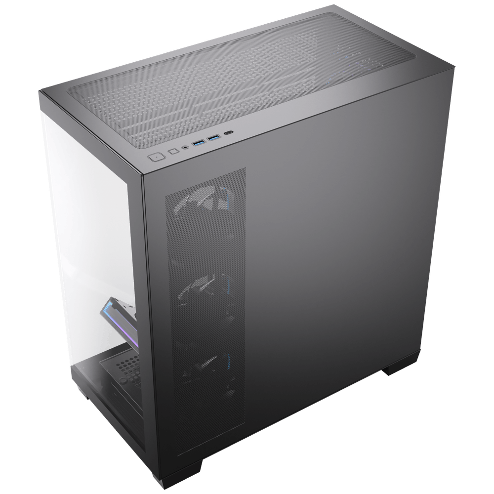 ACEGEEK Nebula Pro Black ATX Mid-Tower Gaming Case, Tempered Glass, 5× Pre-Installed RGB Fans ATX/M-ATX/ITX Motherboard Compatible – AG-NEBULA-PRO-BK