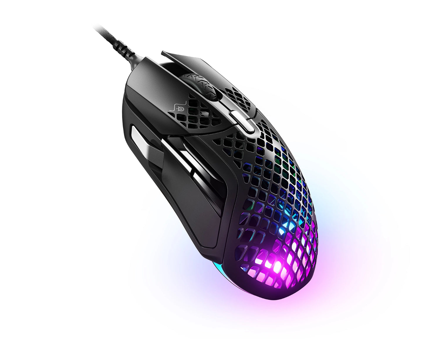 SteelSeries Aerox 5 Ultra Lightweight Honeycomb Water Resistant Wired RGB Optical Gaming Mouse With 9 Programmable Buttons - Wired - Black