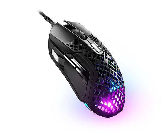 SteelSeries Aerox 5 Ultra Lightweight Honeycomb Water Resistant Wired RGB Optical Gaming Mouse With 9 Programmable Buttons - Wired - Black Games Corner 