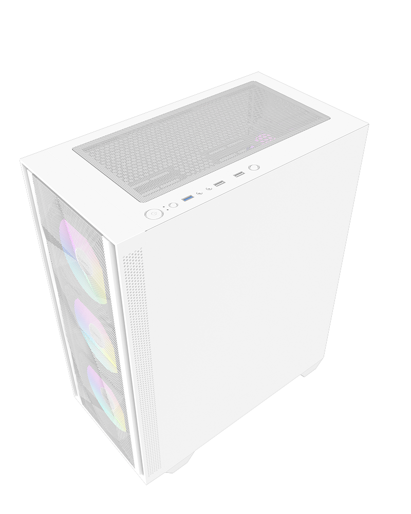 RAIDMAX V217 Mesh Gaming Case with 4 ARGB Fans –White