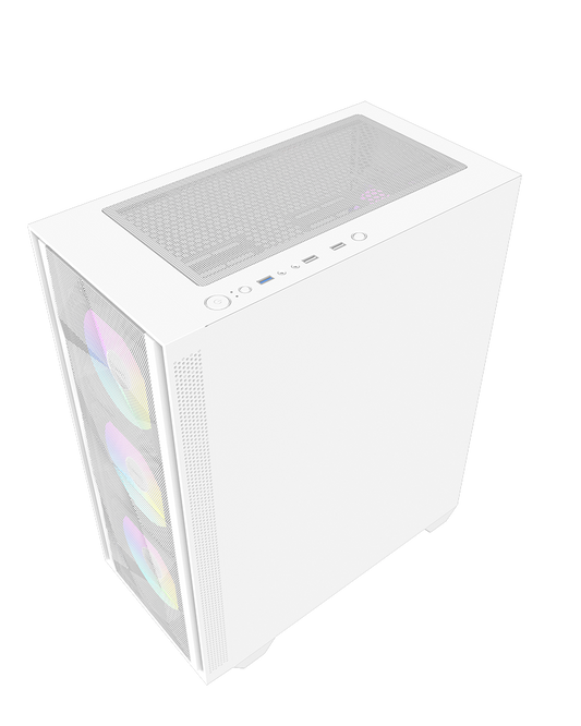 RAIDMAX V217 Mesh Gaming Case with 4 ARGB Fans –White