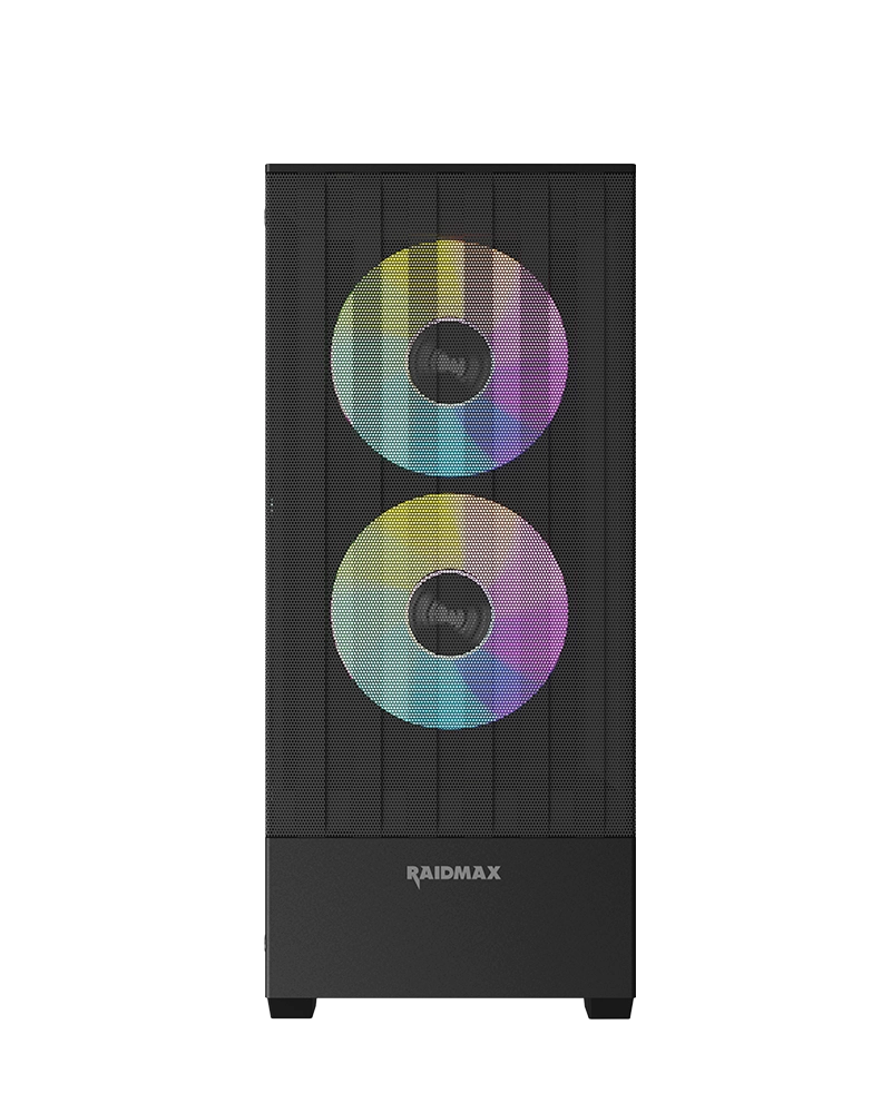 RAIDMAX V218 Mid Tower PC Case – ARGB Gaming Case with Mesh Front-Black