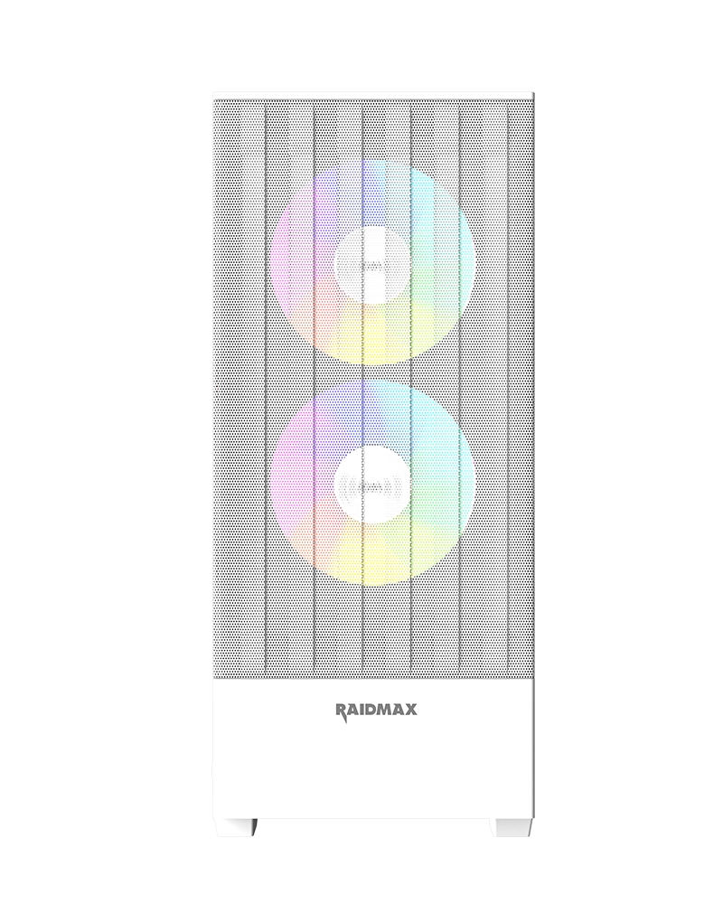 RAIDMAX V218 Mid Tower PC Case – ARGB Gaming Case with Mesh Front-White