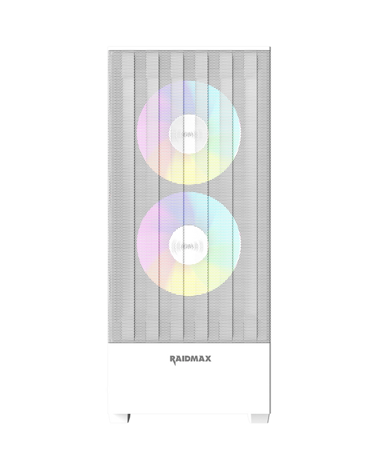 RAIDMAX V218 Mid Tower PC Case – ARGB Gaming Case with Mesh Front-White