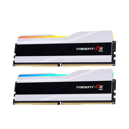 G Skill Trident Z5 RGB DDR5 32GB (2x16GB) Intel XMP Memory Kit (RAM), 7200MTs, CL34-45-45-115 1.40V, White | F5-7200J3445G16GX2-TZ5RW