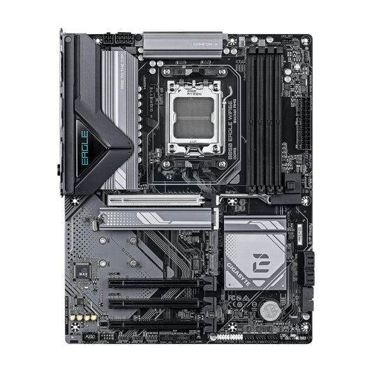 GIGABYTE B850 Eagle WIFI6E AM5 ATX Motherboard, AMD B850 Chipset, 4x DDR5 DIMM Slots, Up to 256GB Max Memory, 1x PCIe 5.0 x16, 3x M.2 Slots, WiFi & BT Connectivity, Black
