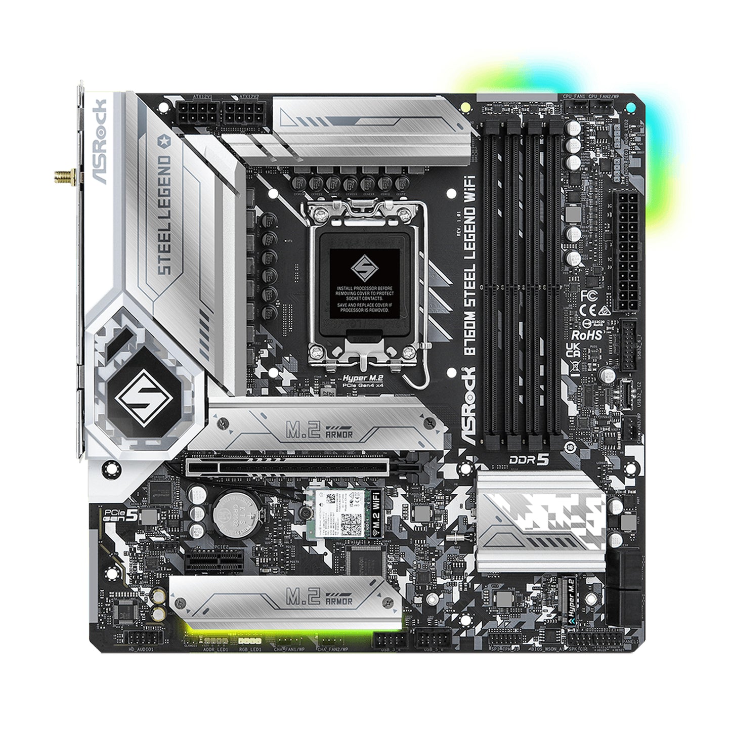 ASRock B760M Steel Legend WiFi LGA 1700 DDR5 Micro ATX Motherboard-GC