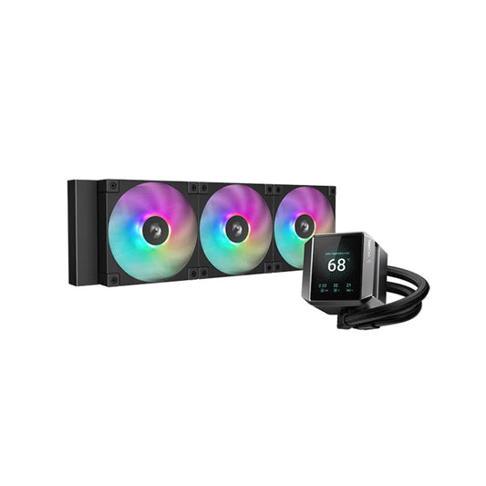 DeepCool Mystique 360mm ARGB Liquid Cooler - Black - LCD Display