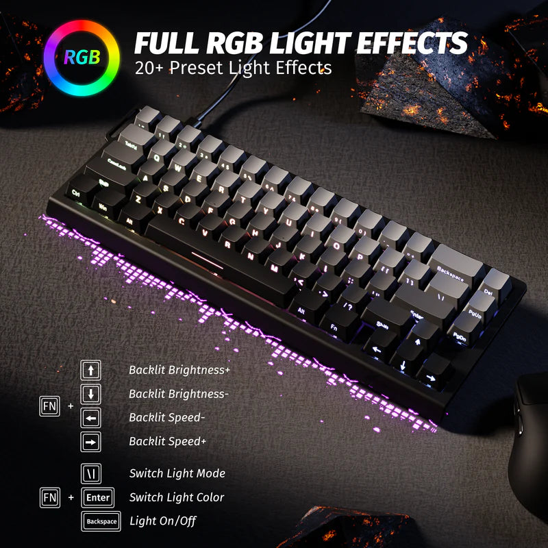 ATTACK SHARK X68 HE Rapid Trigger Keyboard Magnetic Switch- Black Gradient