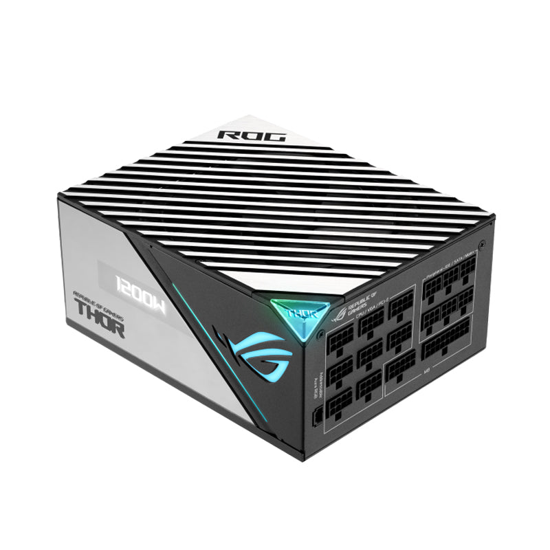 Asus Rog Thor 1200W Platinum II ATX Power Supply Unit, 80Plus Platinum Efficiency, ARGB Aura Sync, 100-240Vac AC Input Range, 1200W Total Output.
