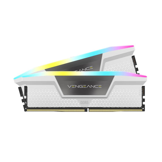 Corsair VENGEANCE RGB 32GB (2x16GB) CL36-48-48-104 1.35V, DDR5 DRAM 6400MT/s,Intel XMP 3.0, White | MH32GX5M2B6400C36W