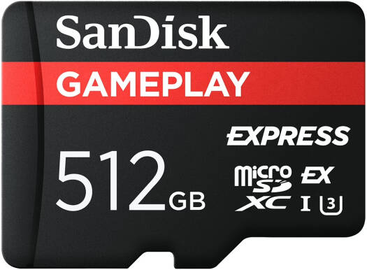 SanDisk GamePLAY 512GB microSD Express Card for Nintendo Switch 2 | 880MB/s Read, 650MB/s Write | SDSQXFN-512G-AW6GN