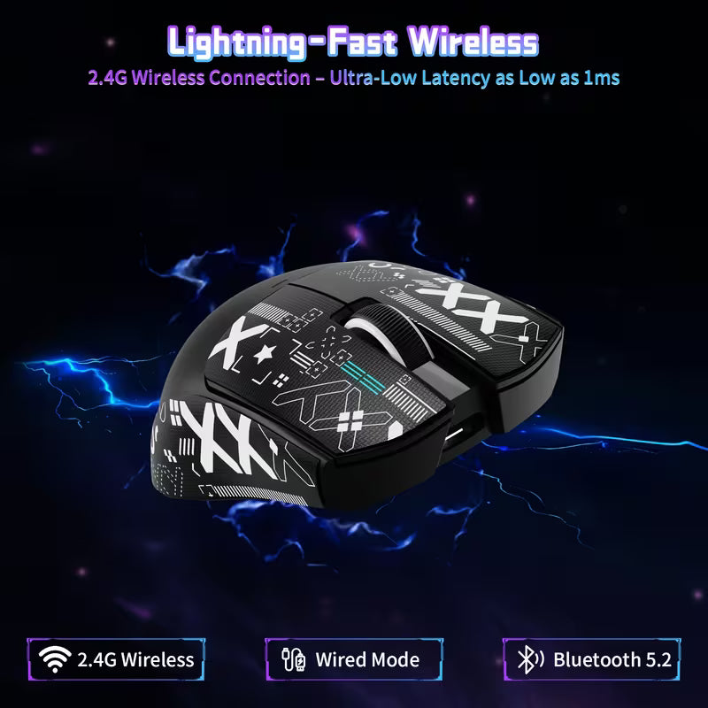 ATTACK SHARK X11SE Wireless Gaming Mouse - 63g Ultra, Wireless/2.4G/Wired, 1000Hz Polling, PAW3311 Sensor, 300mAh Battery, Right/Left Hand Compatible, Compatible with PC/Xbox/PS/Mac, RGB-Free Low-Power Mouse