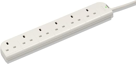 Belkin E-Series 6 Socket, 1-Metre SurgeStrip, Surge Protector, Power Extension Cord