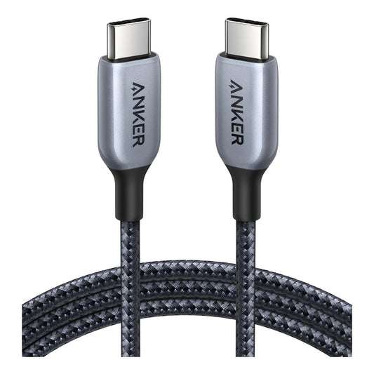 Anker 765 Usb-C To Usb-C Cable 140W 6Ft Nylon Gray, A8866HA1