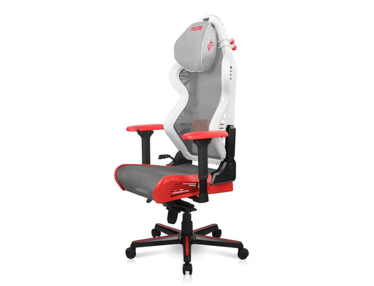 Dxracer Air-Most Breathable Mesh Gaming Chair-For Computer Gaming-Office & Racing Style Gamer Chair-Comfy Ergonomic Reclining High Back Desk Chairs With Arms & Seat Adjustment Lumbar-White/Red/Black