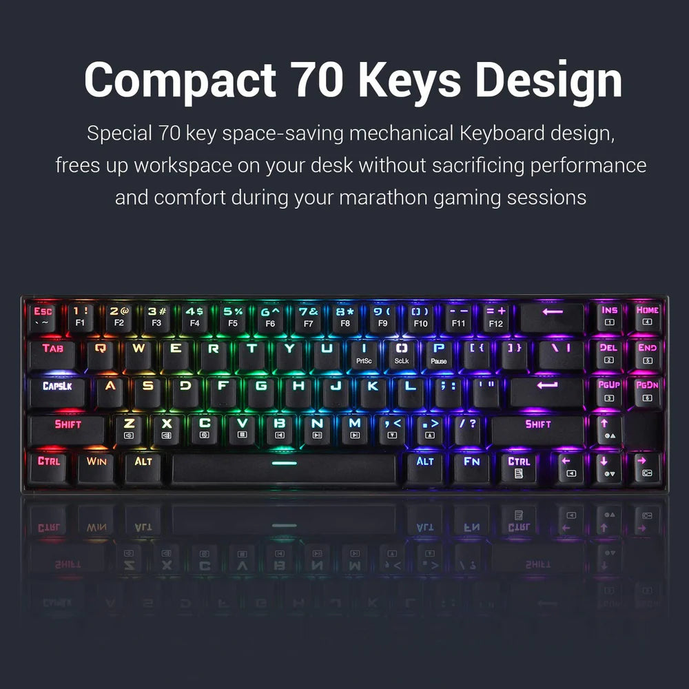 Redragon DEIMOS K599 - TKL 2.4G+Wired RGB Mechanical Red Switch Keyboard