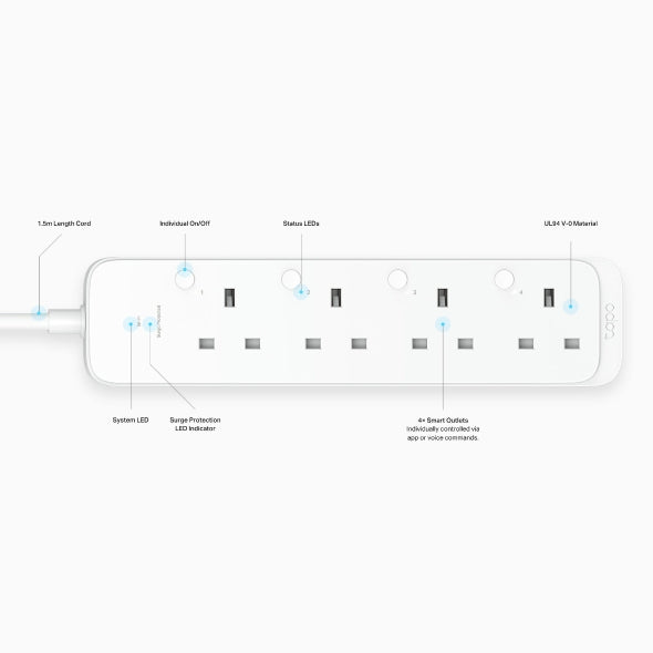 Tapo P304M Matter-Certified Smart Power Strip  4-Outlet Surge Protector with Energy Tracking