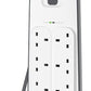 Belkin 6 Way 2 Meter Surge Protection Strip with x 2.4 Ampere USB Charging