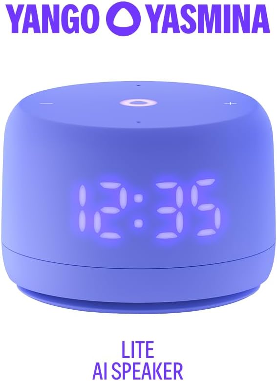Yango Yasmina Lite AI Smart Speaker, Bilingual Arabic & English, Music, Stories, Quran, Screen-free Learning for Kids, Routine helper for Parents, Purple