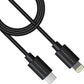 Powerology USB-C to Lightning Cable,PD60W, MFI Approved Connector,3M Cable Length,30000+ Bends, Black,P3BCLBK