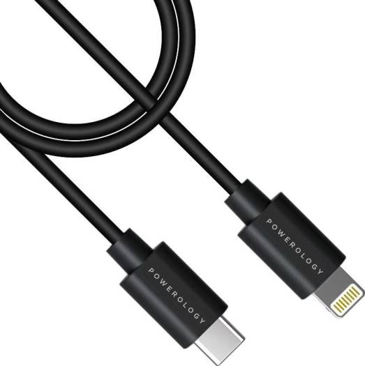 Powerology USB-C to Lightning Cable,PD60W, MFI Approved Connector,3M Cable Length,30000+ Bends, Black,P3BCLBK