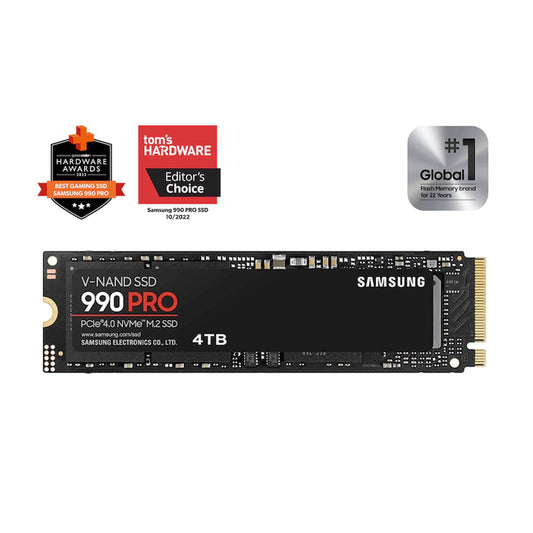 SAMSUNG 990 PRO SSD 4TB PCIe 4.0 M.2 2280 Internal Solid State Hard Drive, Seq. Read Speeds Up to 7,450 MB/s for High End Computing, Gaming, and Heavy Duty Workstations