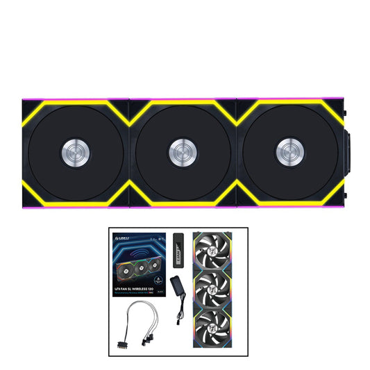 LIAN LI UNI FAN SL Wireless 120mm ARGB Case Fans (3 Pack) - Black