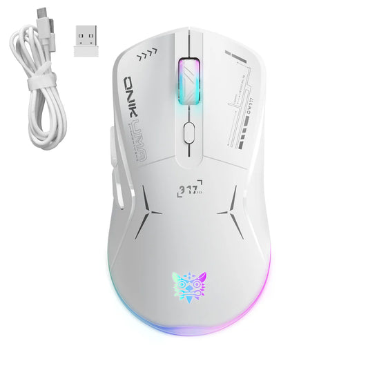 Onikuma CW917 Gaming Mouse Wireless 4800 DPI Adjustable DPI Levels-White Games Corner 