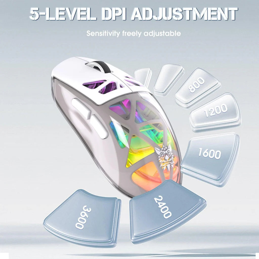 ONIKUMA CW930 Tri-Mode Wireless Gaming Mouse with RGB Lighting & 500mAH Battery