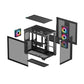 DeepCool CG530 4F Panoramic ATX Mid-Tower Case 4x Pre Installed Fans Dual Chamber, Support Back Connectors & Up to 2x 360mm +280mm Radiators, Front 2x USB3.0 , Black