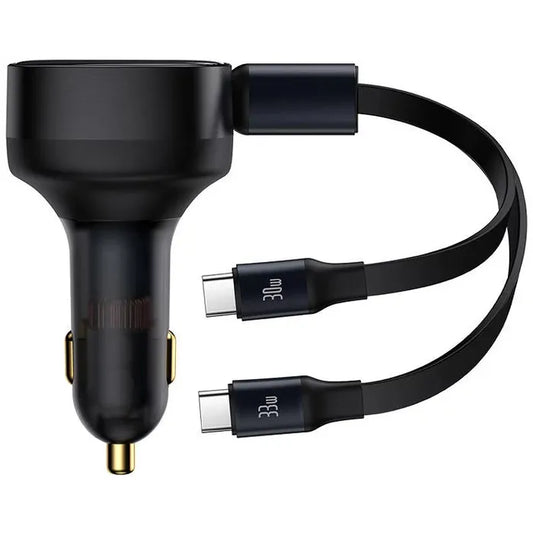 Baseus Enjoyment Retractable 2-in-1 Car Charger C+C 33W