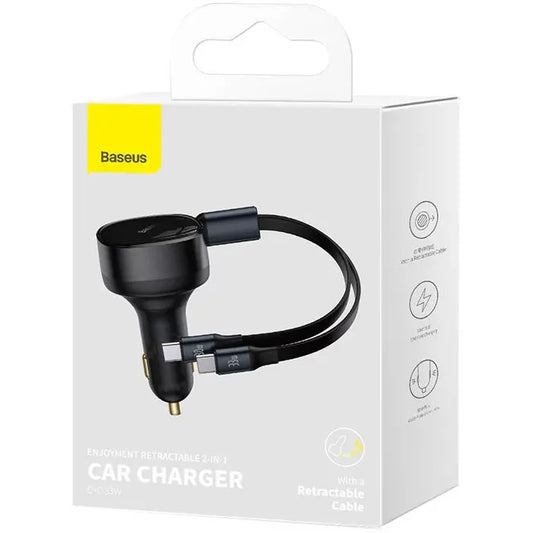 Baseus Enjoyment Retractable 2-in-1 Car Charger C+C 33W