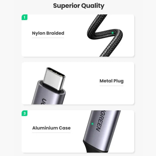 UGREEN USB-C to HDMI Cable 1.5M 4K@60Hz Type-C to HDMI Adapter Gray Black Games Corner 