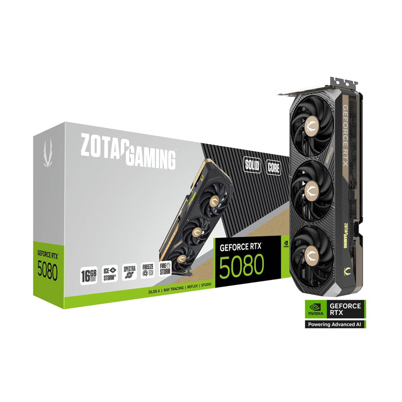 ZOTAC GAMING GeForce RTX 5080 SOLID CORE Graphics Card.