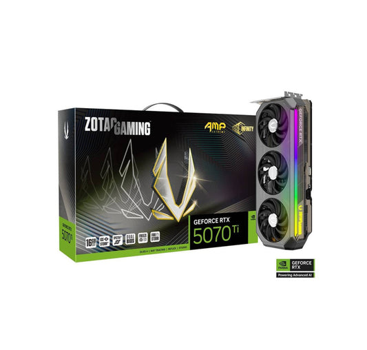 ZOTAC GAMING GeForce RTX 5070 Ti AMP Extreme INFINITY Graphics Card, 16GB GDDR7 256-Bit, 2512 MHz Engine Clock, 28 Gbps Memory Clock, 8960 CUDA Cores, PCI Express 5.0 x16 | ZT-B50710B-10P Games Corner 